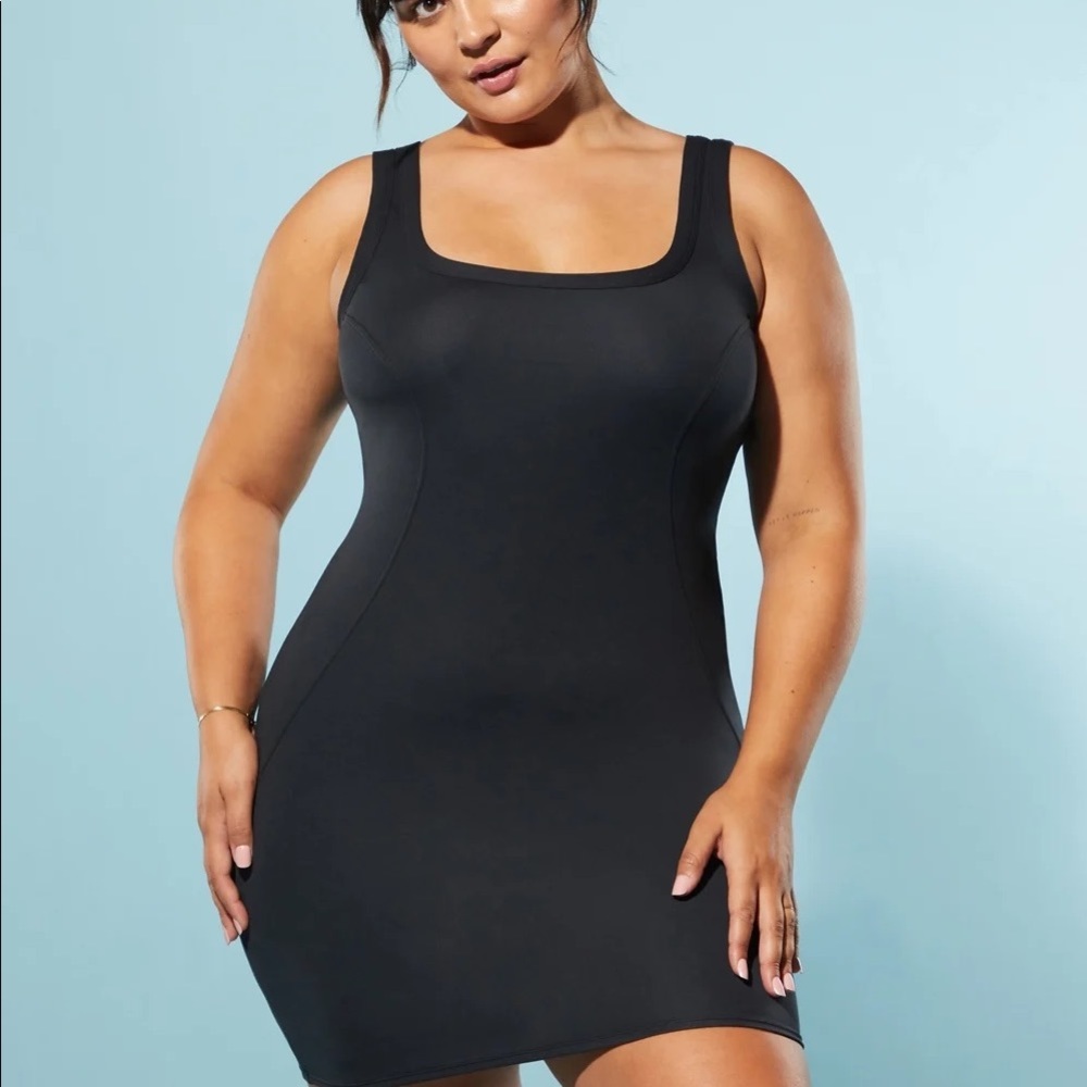 Yitty by Lizzo Fabletics Body Butter Tank Dress black 1x new w/tags